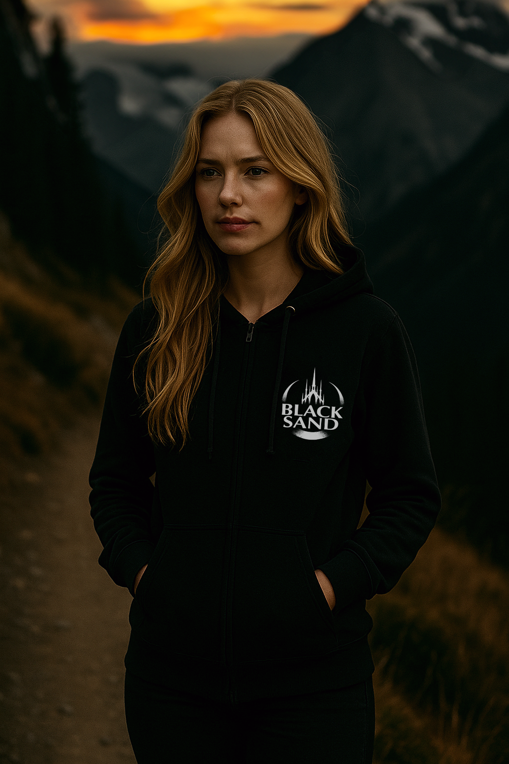 Sweat à capuche Unisexe Black Sand